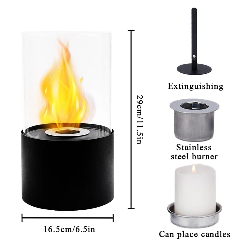 Cheminée de Table Bioéthanol - Grand Brûleur Chauffant pour Intérieur & Extérieur